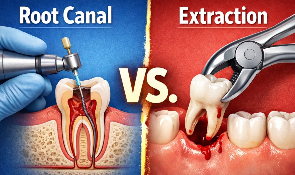 Root canal vs extraction North Hollywood — save tooth or extract A-Dental Center