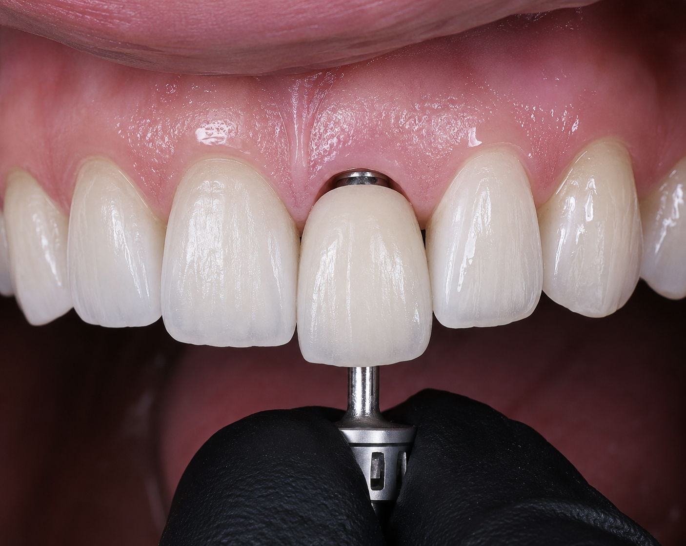 Dental implant zirconia crown placement at A-Dental Center
